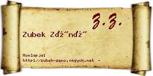 Zubek Zénó névjegykártya